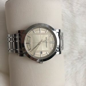 Burberry Silver Watch Authentic!